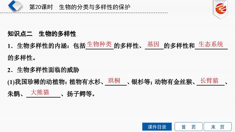 中考生物一轮复习培优课件第20单元　生物的分类与多样性的保护 (含答案)05