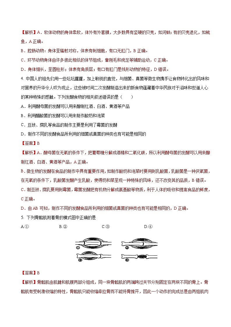 中考生物三轮冲刺压轴题专题08 生物圈中的其他生物（含解析）第2页