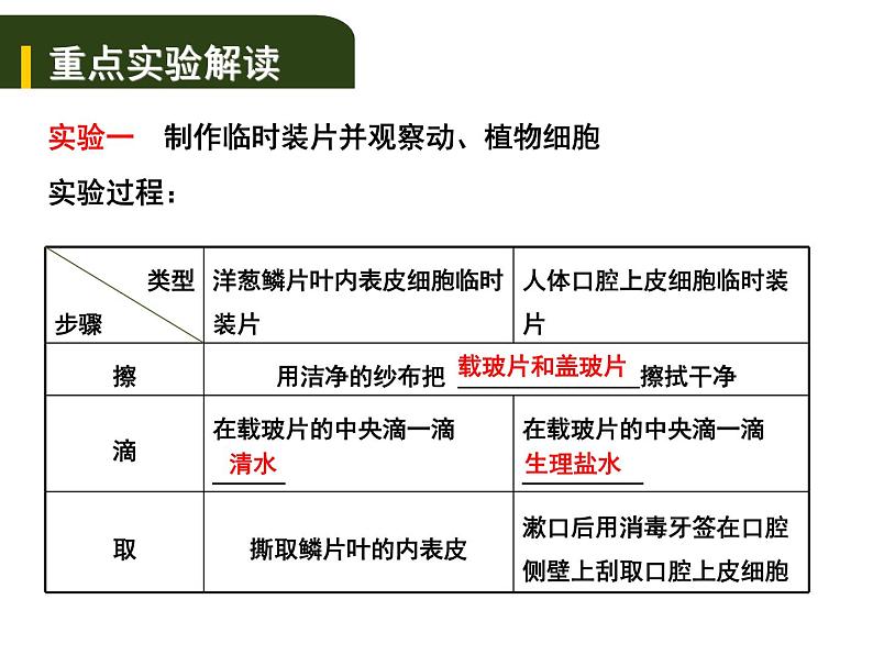 中考生物一轮复习课件2.1细胞是生命活动的基本单位（实验）（含答案）第1页