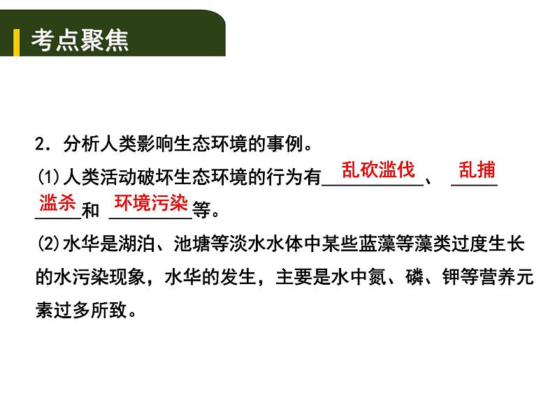 中考生物一轮复习课件5.5人是生物圈中的一员（含答案）第8页