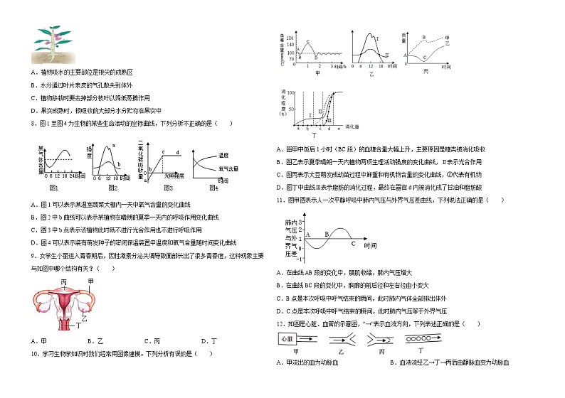 中考生物模拟试卷六 (原卷版+解析版)第2页