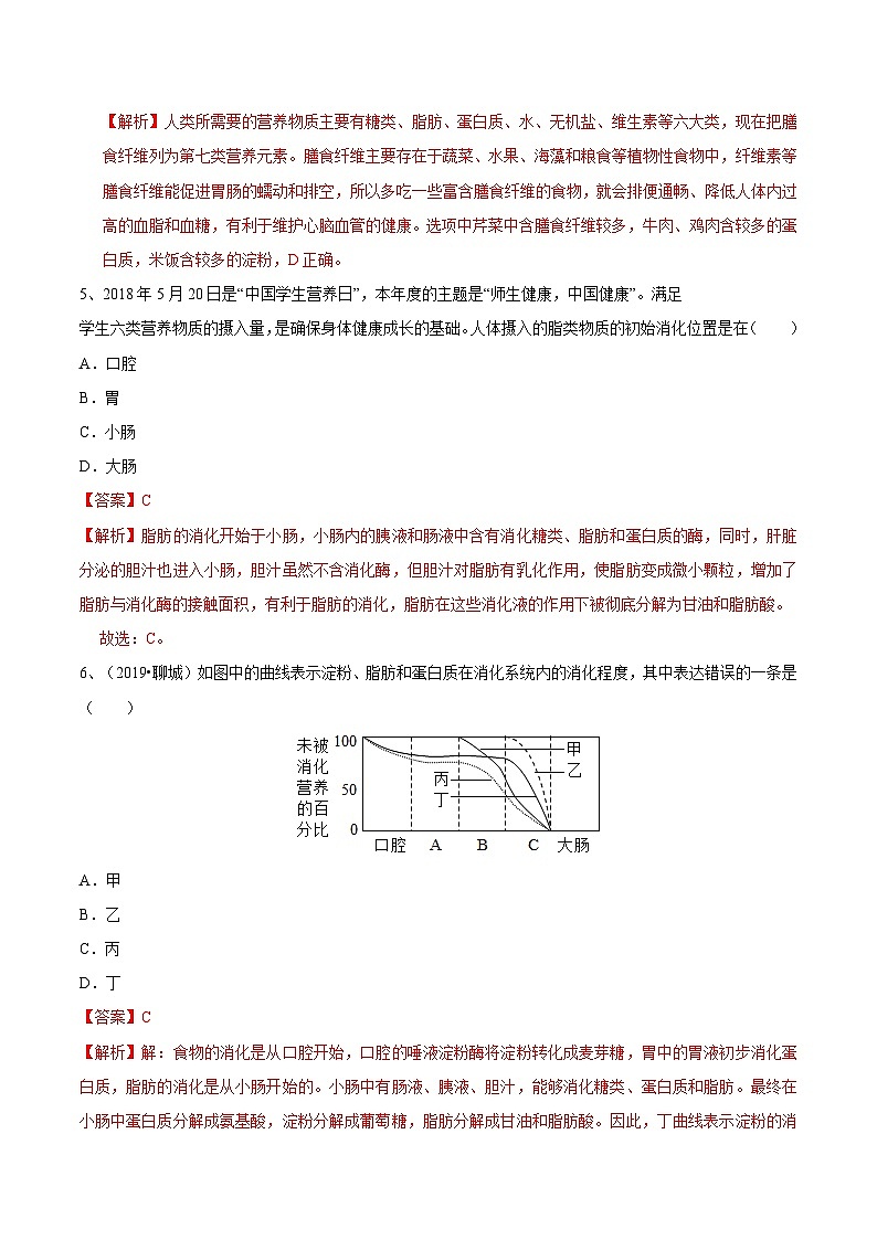 中考生物三轮复习冲刺练习10 人的食物来源于环境(含解析)第3页