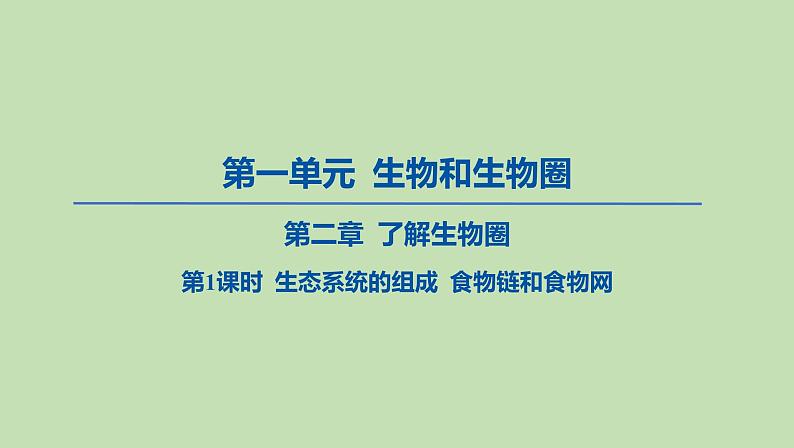 2023-2024学年六年级生物课件鲁教版（五四学制）第二章 了解生物圈第1课时 生态系统的组成 食物链和食物网01