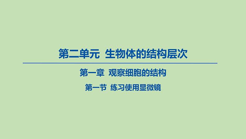 2023-2024学年六年级生物鲁教版（五四学制）课件---第一节 练习使用显微镜第1页