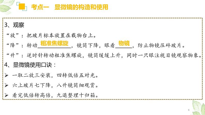 中考生物一轮复习习题精炼课件 专题02 细胞是生命活动的基本单位（含答案）第6页