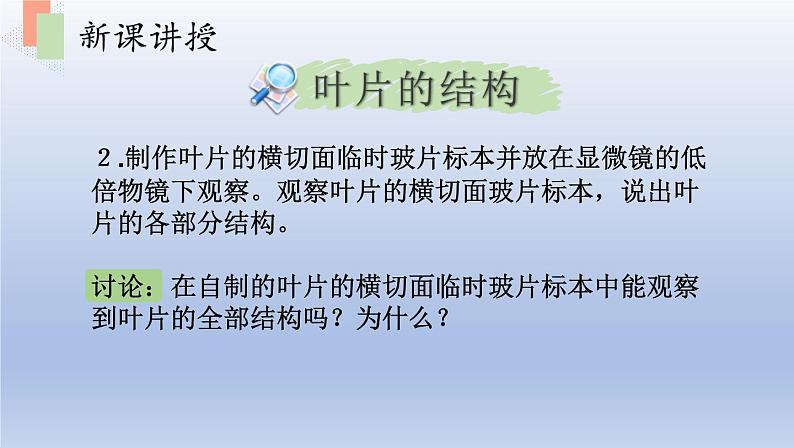 第六章绿色植物的光合作用和呼吸作用第二节植物光合作用的场所课件第7页