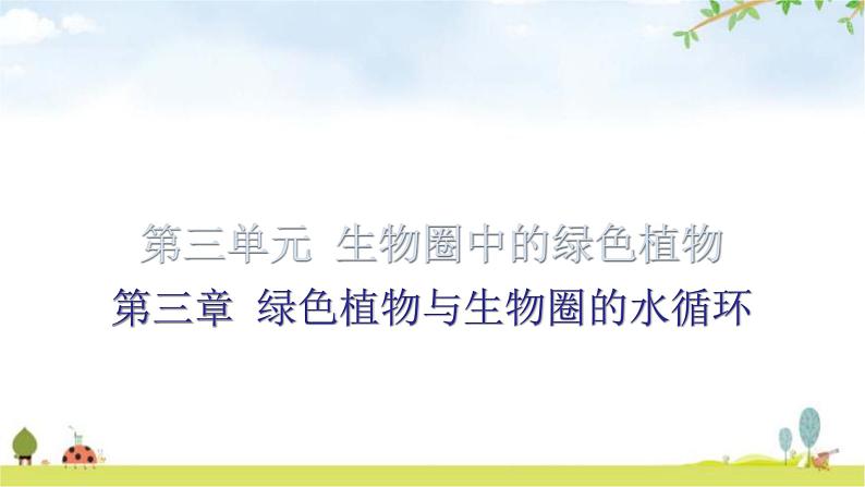 中考生物复习第三单元第三章绿色植物与生物圈的水循环知识点课件01