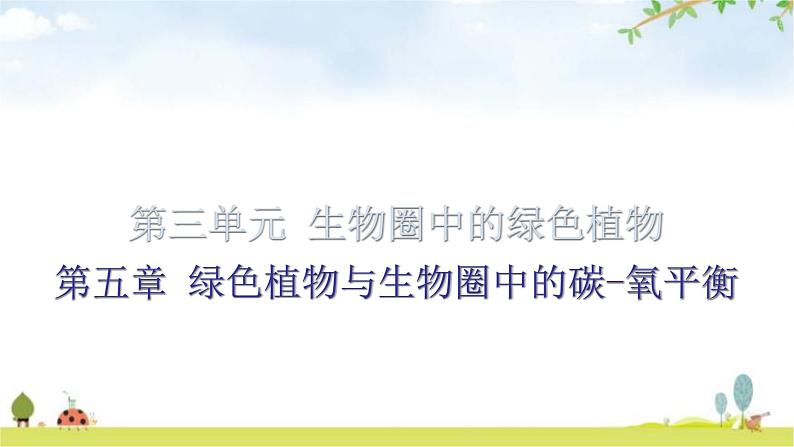 中考生物复习第三单元第五章绿色植物与生物圈中的碳-氧平衡知识点课件01