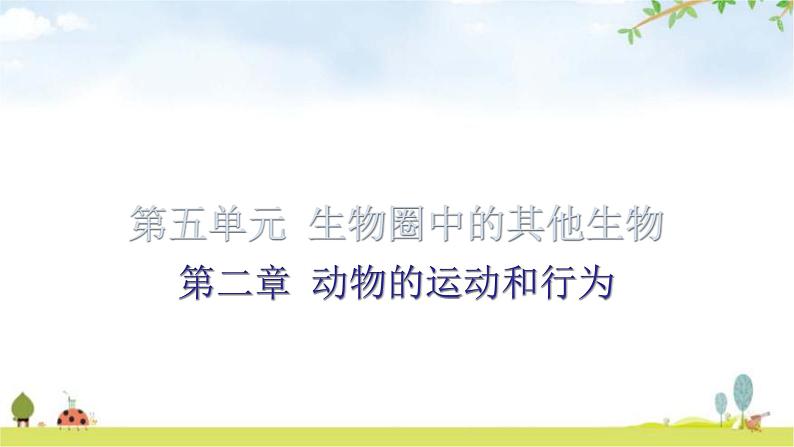 中考生物复习第五单元第二章动物的运动和行为知识点课件第1页