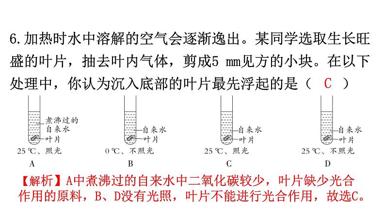 中考生物复习周测卷四（第三单元第三、四章）课件07