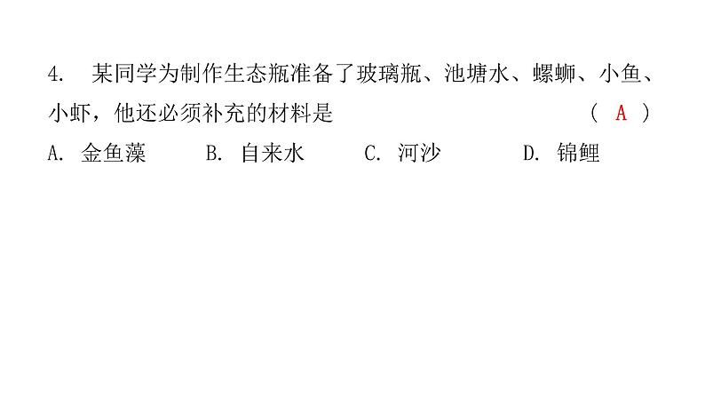 中考生物复习七年级上册综合测试卷课件04