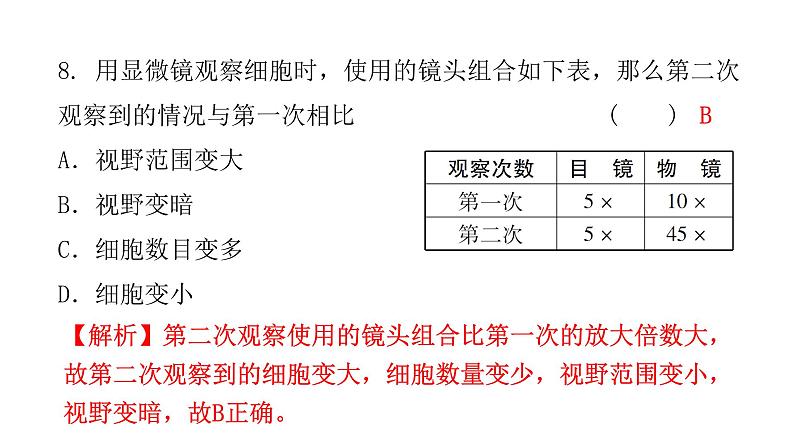 中考生物复习七年级上册综合测试卷课件07