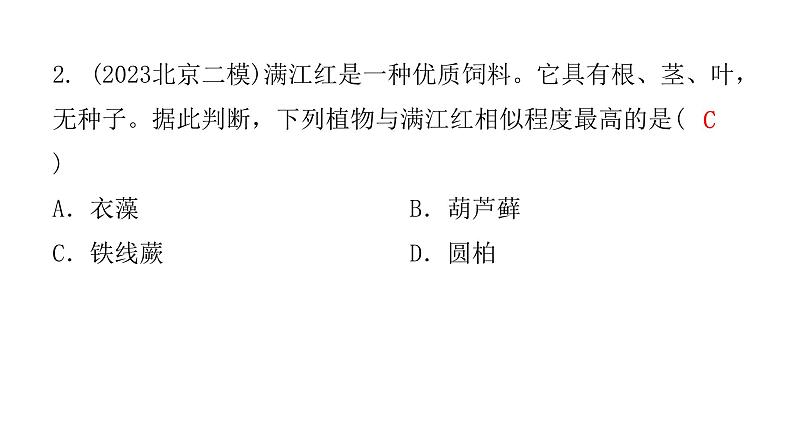 中考生物复习第三单元第一章生物圈中有哪些绿色植物课件03