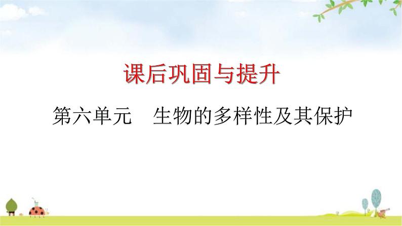 中考生物复习第六单元生物的多样性及其保护课件第1页