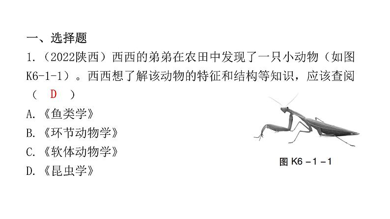 中考生物复习第六单元生物的多样性及其保护课件第2页