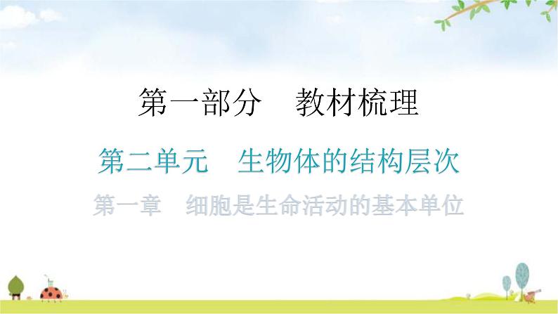 中考生物复习第二单元生物体的结构层次第一章细胞是生命活动的基本单位教学课件01