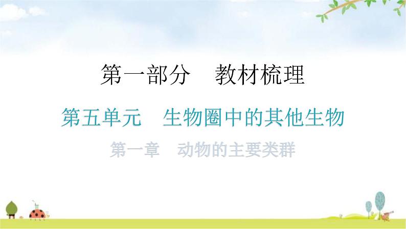 中考生物复习第五单元生物圈中的其他生物第一章动物的主要类群教学课件第1页