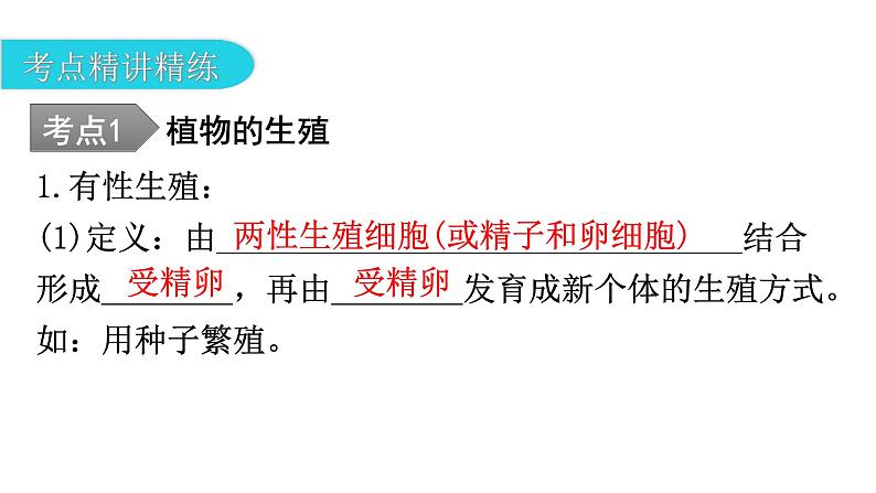 中考生物复习第七单元生物圈中生命的延续和发展第一章生物的生殖和发育教学课件第7页