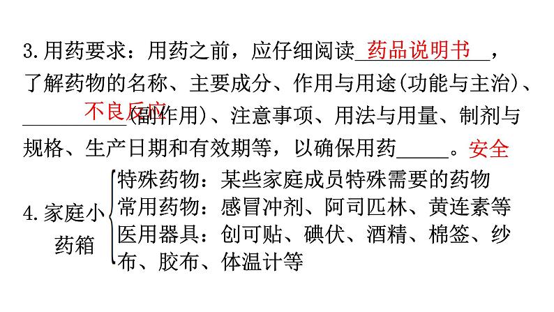 中考生物复习第八单元健康地生活第二章用药与急救第三章了解自己，增进健康教学课件08