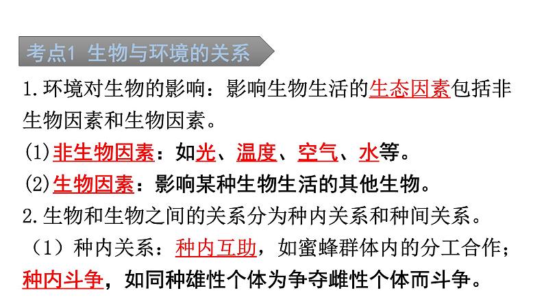 中考生物复习第一单元第二章了解生物圈知识点课件第2页