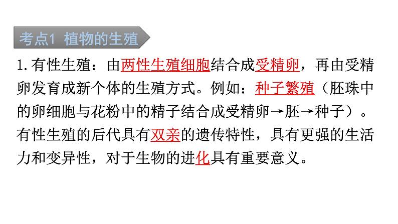 中考生物复习第七单元第一章生物的生殖和发育知识点课件02