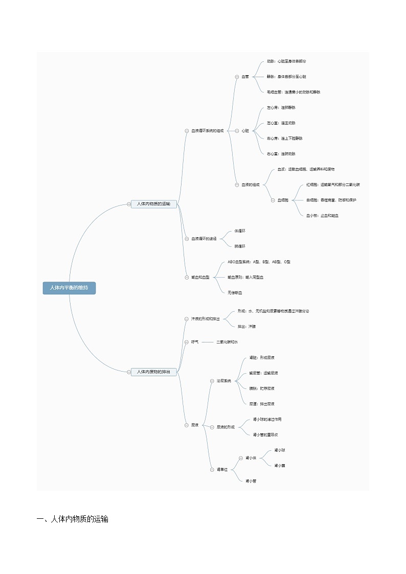 【期中单元知识点归纳】 （苏教版）2023-2024学年八年级生物上册 第十五章 人体内平衡的维持 讲义02