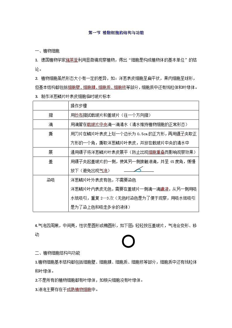 【期中单元知识点归纳】（苏教版）2023-2024学年七年级生物上册 第三章 细胞是生命活动的基本单位 讲义（解析版）第2页