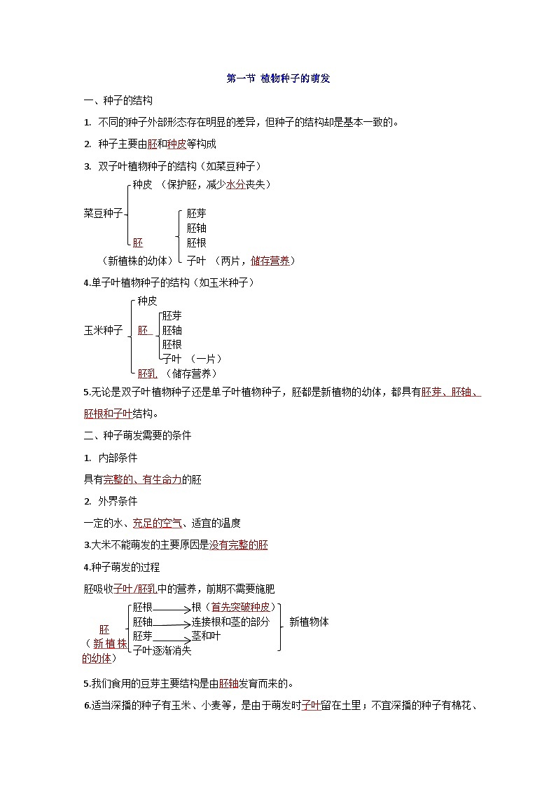 【期中单元知识点归纳】（苏教版）2023-2024学年七年级生物上册 第五章 绿色植物的一生 讲义（解析版）第2页