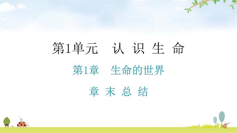 北师大版七年级生物上册第1单元第1章章末总结教学课件第1页