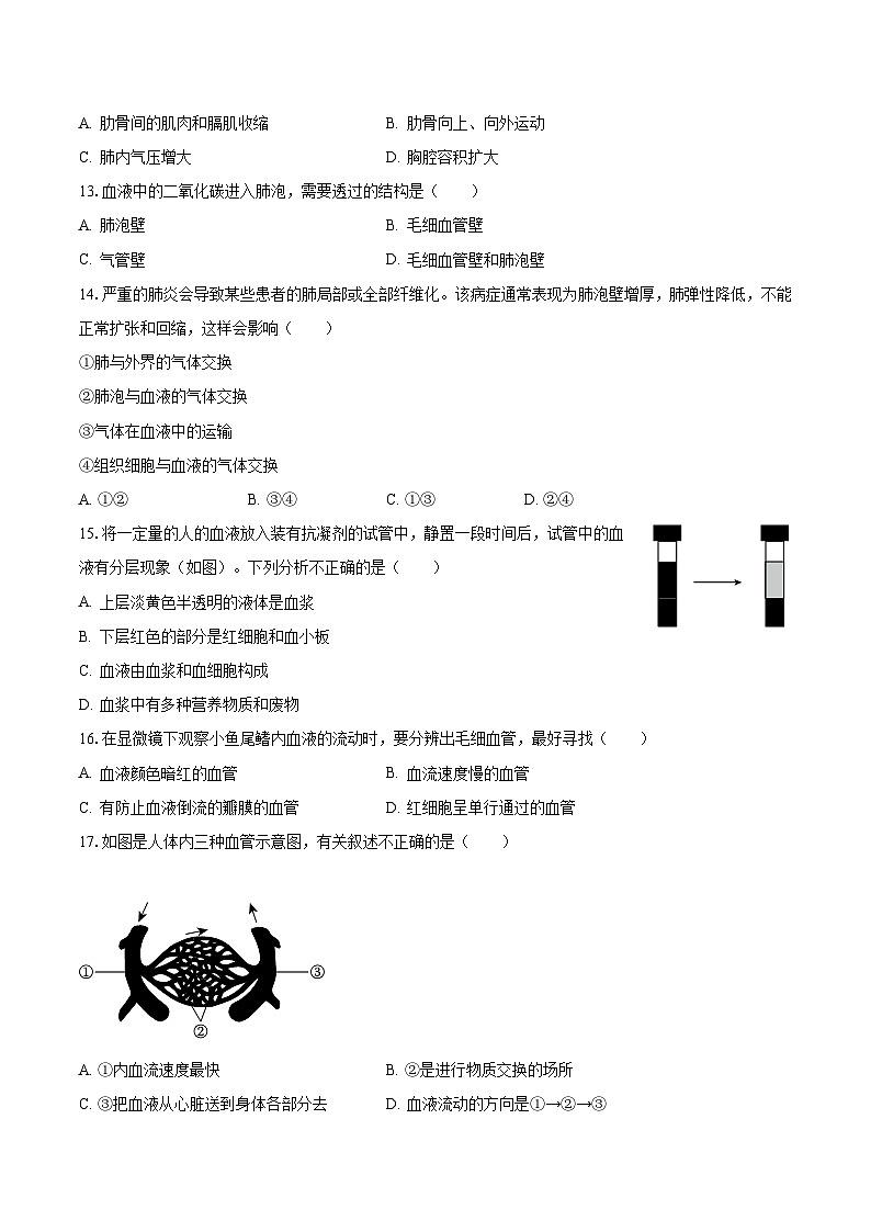 河南省商丘市永城市2022-2023学年八年级上学期期末生物试卷第3页