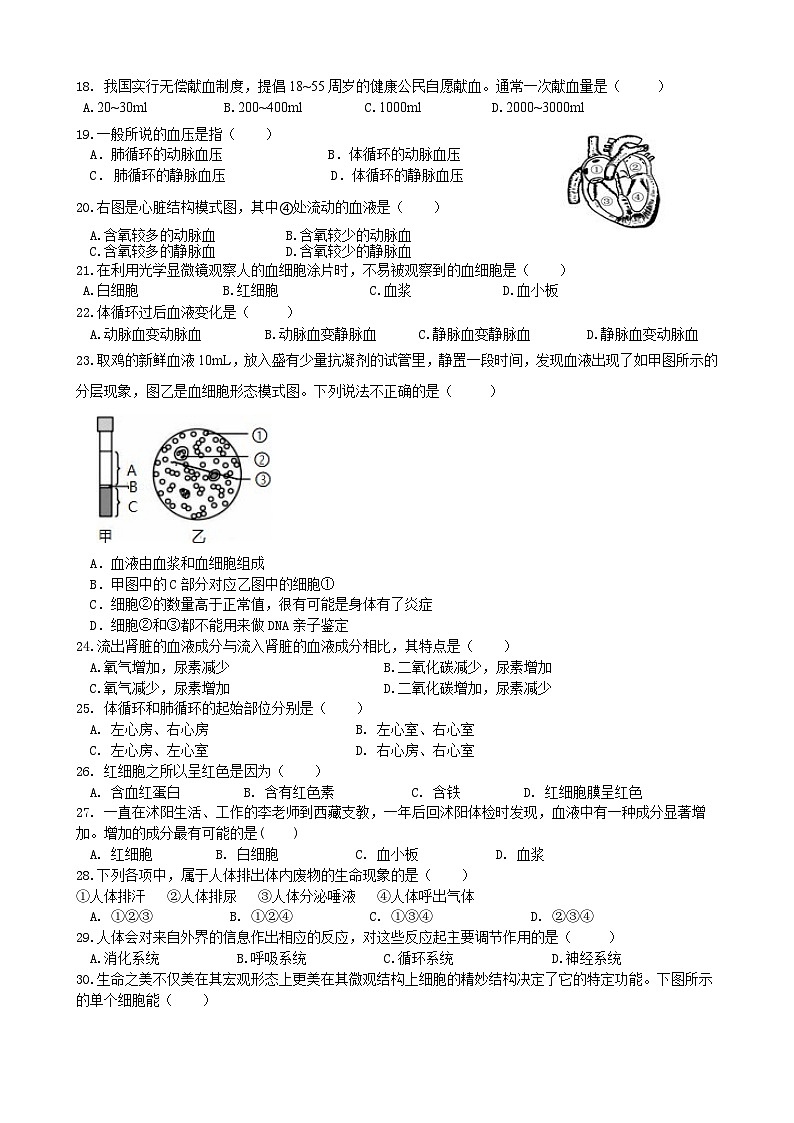 江苏省宿迁市沭阳县部分学校2023-2024学年八年级上学期第一次教学调研生物试卷第2页