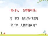 北师大版七年级生物下册基础知识填空题第12章人体的自我调节课件