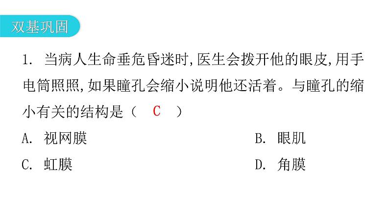 北师大版七年级生物下册第12章人体的自我调节第2节感受器和感觉器官第1课时课件03