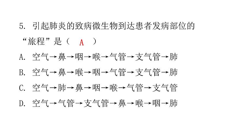 北师大版七年级生物下册第十章过关训练课件第8页