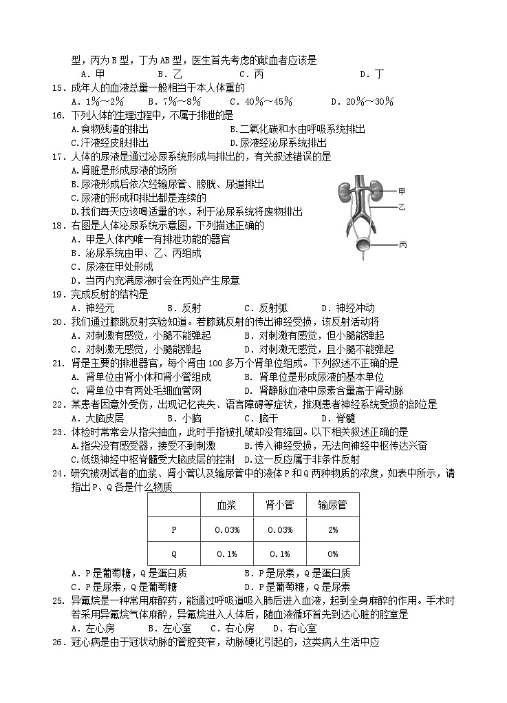 江苏省兴化市常青藤学校联盟2023-2024学年八年级上学期第一次月度抽测生物试题（月考）02