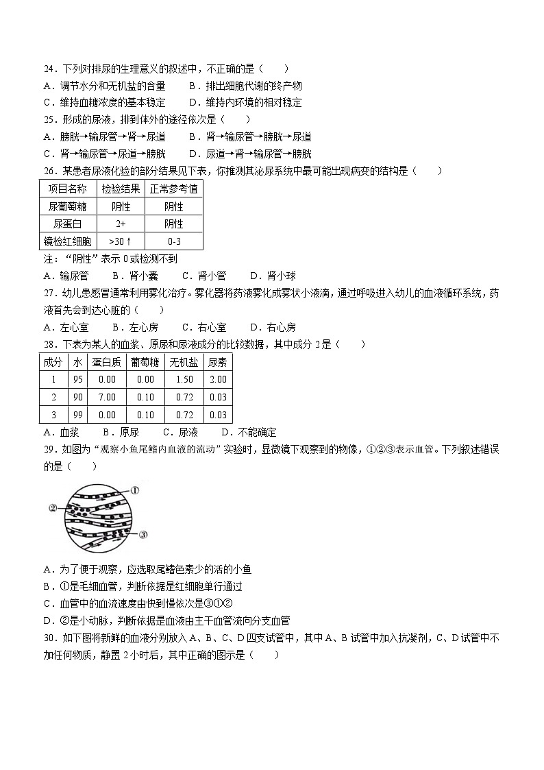 江苏省泰州市部分农村学校2023-2024学年八年级上学期10月月考生物试题第3页