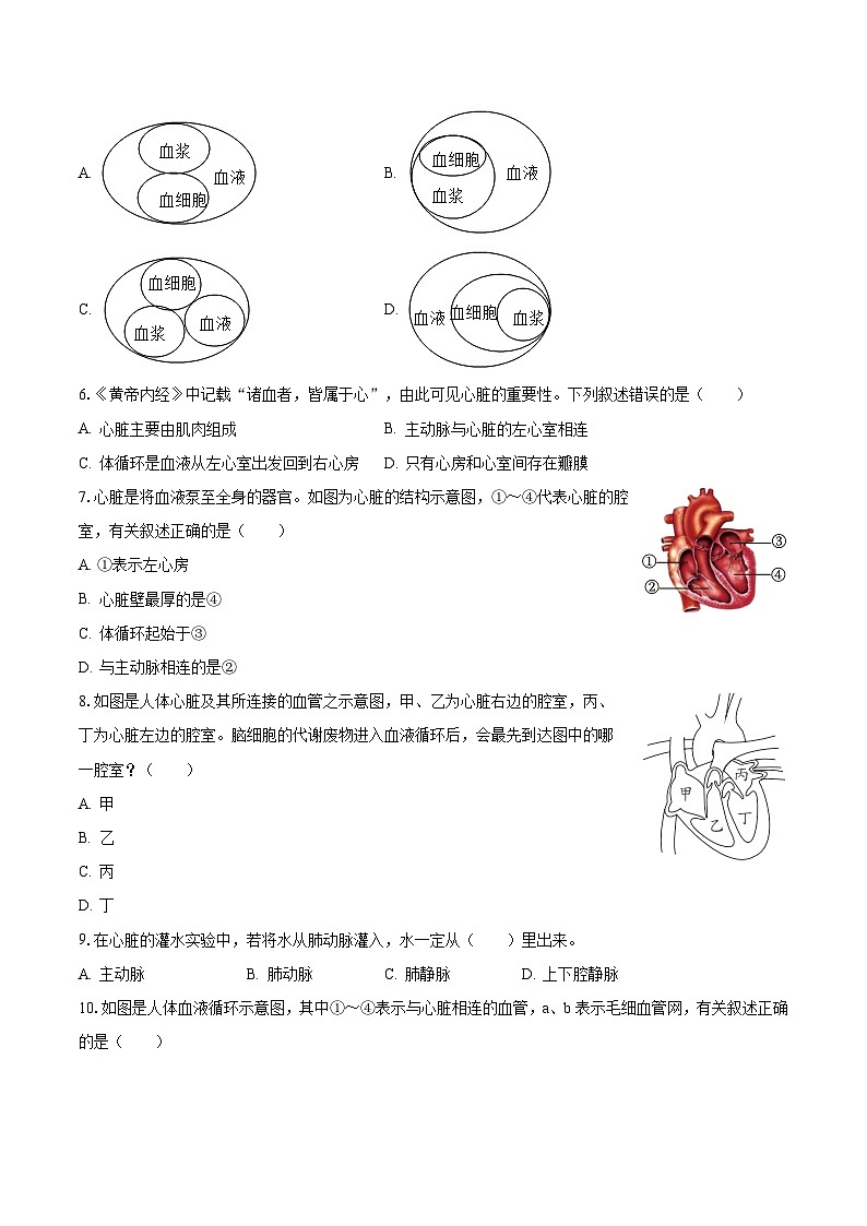 2023-2024学年江苏省徐州市鼓楼区树人中学八年级（上）第一次月考生物试卷（含解析）02