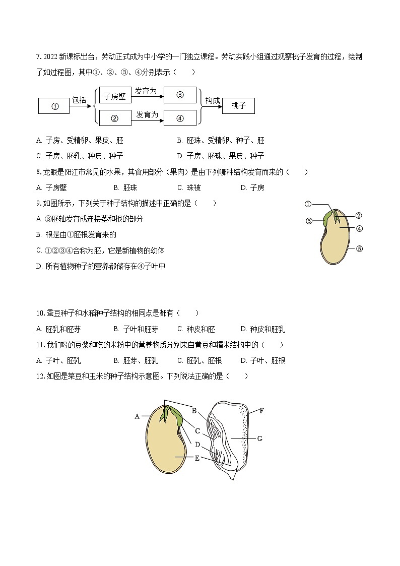 2023-2024学年山东省济宁市金乡县八年级（上）月考生物试卷（10月份）（含解析）02