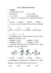 江苏省盐城市建湖县2023-2024学年七年级上学期生物期中模拟试题