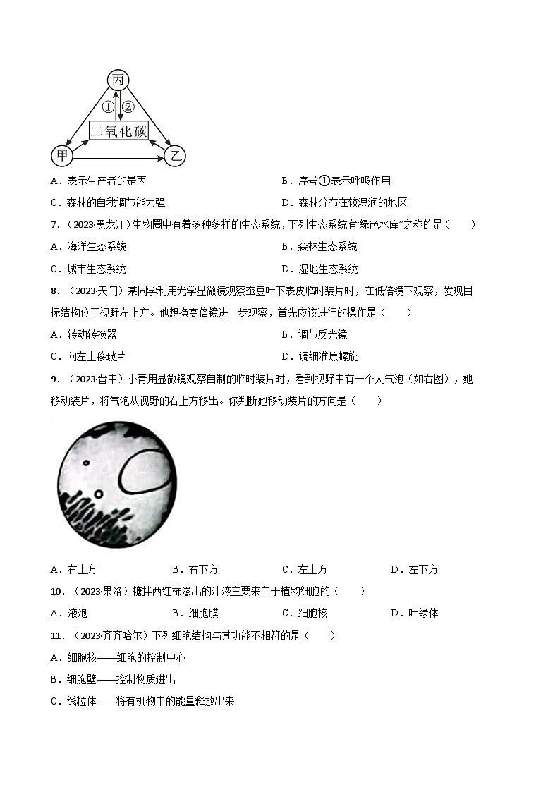 【期中模拟】（人教版）2023-2024学年七年级生物上册 期中冲刺卷（一）.zip02