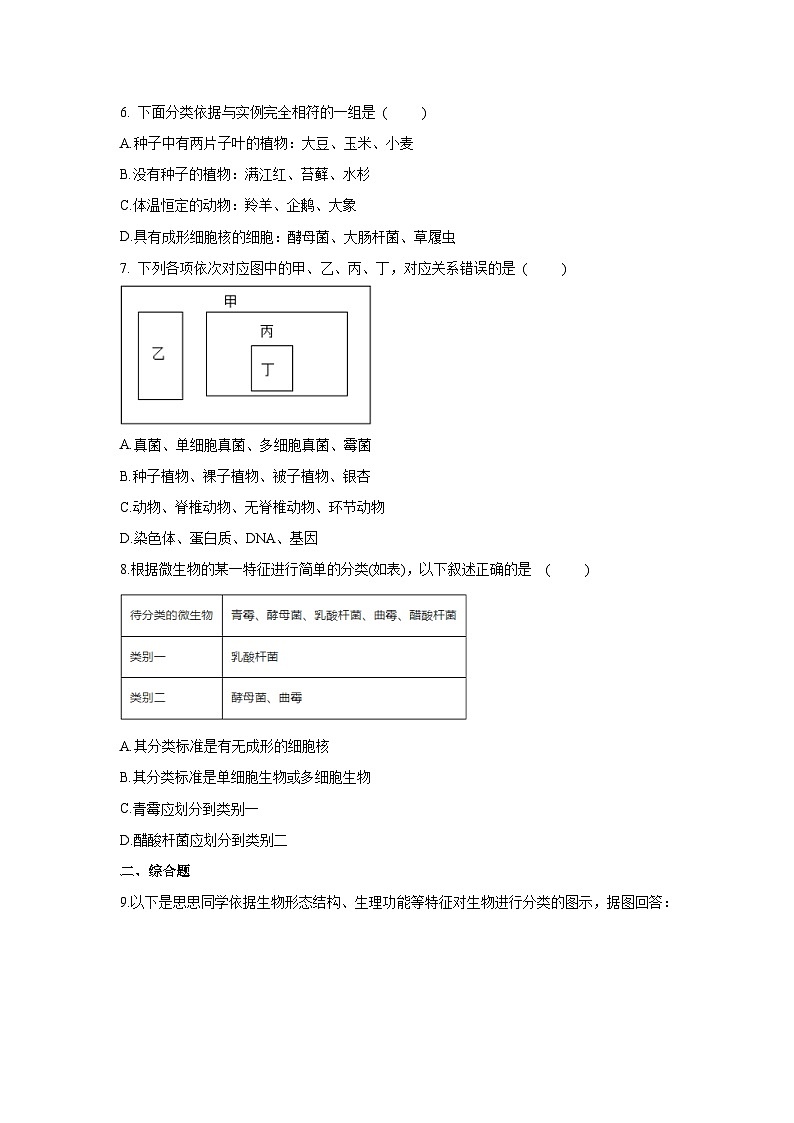 6.1.1 尝试对生物进行分类（原卷版）第2页