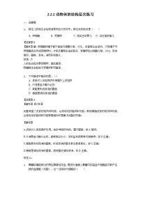 初中生物人教版 (新课标)七年级上册第二节 动物体的结构层次同步练习题