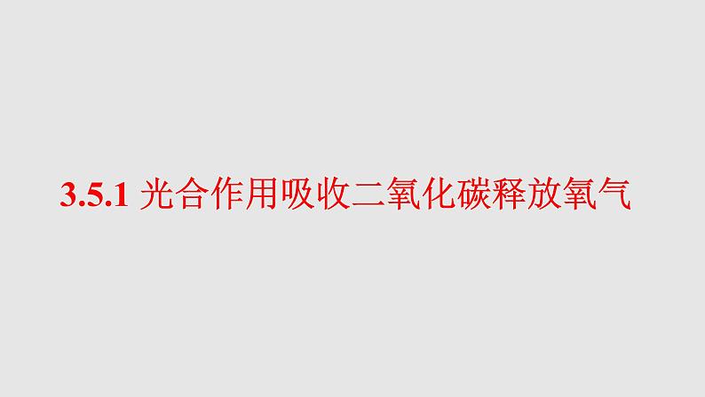 七年级人教版生物上册3.5.1光合作用吸收二氧化碳释放氧气课件01