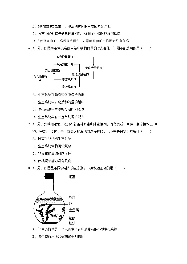 云南省玉溪市红塔区后所中学2023-2024学年七年级上学期月考生物试卷（10月份）02