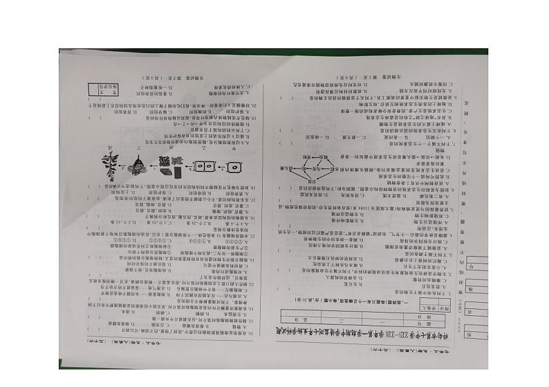 吉林省桦甸市第七中学2023-2024学年七年级上学期期中生物试卷第1页
