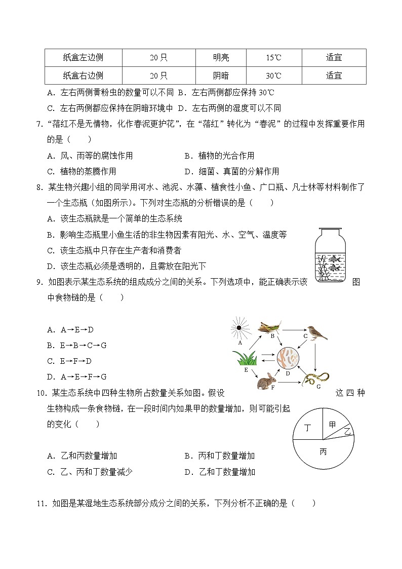 广东省深圳龙华区2023-2024学年七年级上学期生物期中联考试卷02