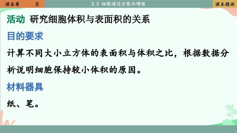 北师大版生物七年级上册 3.3 细胞通过分裂而增殖课件05