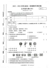 河南省新乡市卫辉市2023-2024学年七年级上学期期中生物学试题