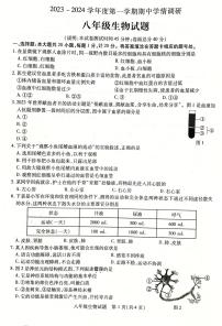 江苏省徐州市丰县2023-2024学年八年级上学期期中学情调研生物试卷
