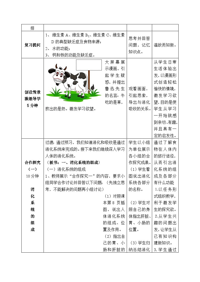 济南版生物七下第三单元第一章第二节 消化和吸收     第1课时教案第2页